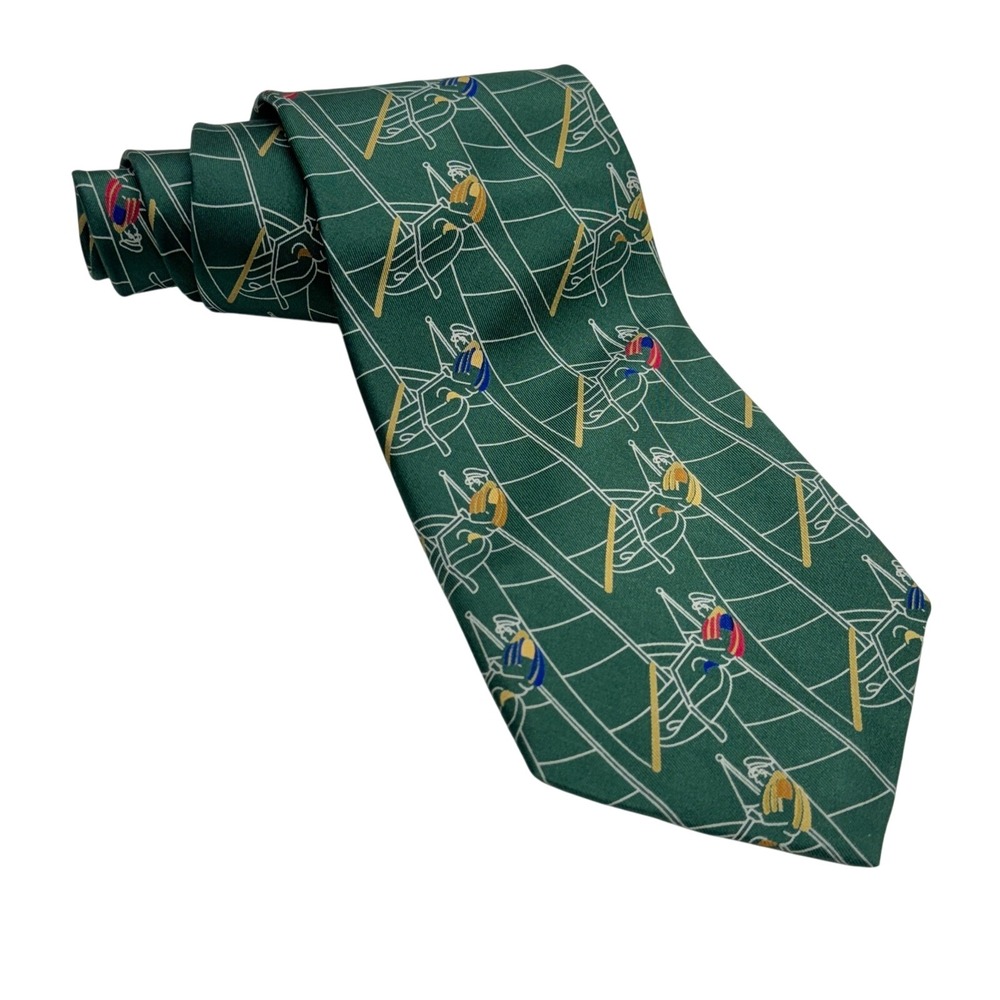 Robert Talbott Silk Tie‎ Mens OS Green Nautical Sailing Best of Class Preppy Ivy